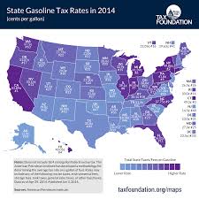 Map Of State Gasoline Tax Rates In 2014 Tax Foundation