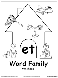 Et Word Family Workbook For Kindergarten Myteachingstation Com