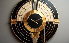 Art Deco Wall Clock Gilded Details