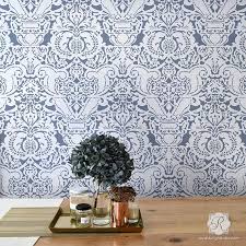Our wall stencils allow you to create a look of expensive designer wallpaper for much less. Large Trellis Wall Stencil Acanthus Damask Wall Stencil For Diy Wallpaper Royal Design Studio Stencils