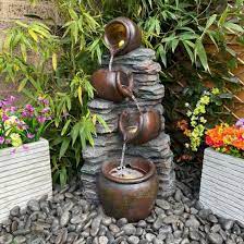 4 Pots On Stone Traditional Water Feature