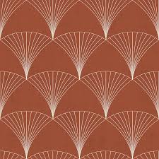 art deco fan orange cream wallpaper 12002