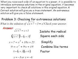 Solving Square Root And Other Radical