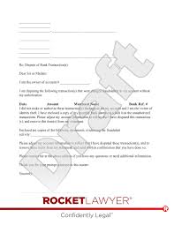free bank fraud dispute letter template
