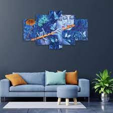 Shree Krishna Set Of 5 Wall Painting