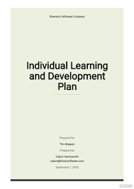 learning plan 13 exles format