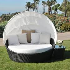 rattan round outdoor day beds for
