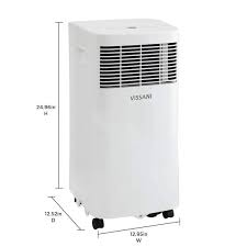 vissani 5 000 btu 115 volt portable air conditioner with dehumidifier mode and remote in white