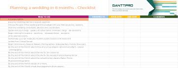 Planning A Wedding In 6 Months Checklist Excel Template