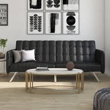 clic clac sofa bed black faux leather