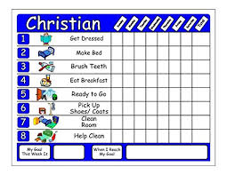 Chore Chart With Your Choice Of Chore Pictures Use As Dry Erase Board Set Goal And Reward