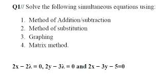 Solve The Following Simultaneous