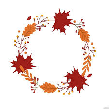 autumn leaves circle frame vector in