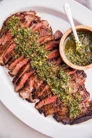 Flank Steak With Chimichurri In Oven gambar png