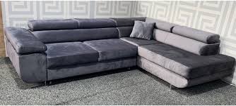 nevada grey rhf fabric corner sofa bed