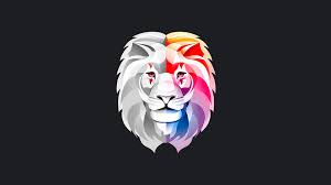 lion colorful abstract minimal 4k hd