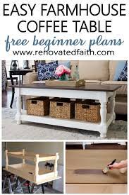 Diy Farmhouse Coffee Table With Turned