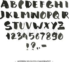 Modern Ink Alphabet Font Abc Painted Stock Vector Colourbox