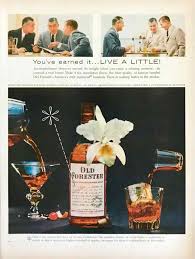1957 old forester bourbon whiskey print