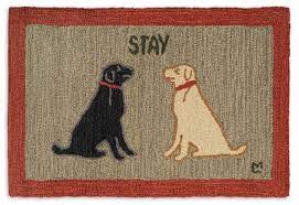 2 x 3 stay dog hand hooked wool rug