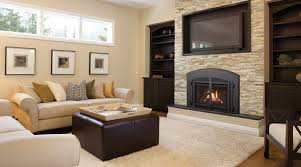 This Stone Wall With Fireplace Tv Is