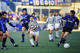 RUI BARROS, Juventus, LOTHAR MATTHAUS, Inter, Serie A, Inter vs Juventus 1  1, Milano SERIE A 1988 89 INTE