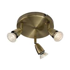 Antique Brass 3 Light Ceiling Spotlight