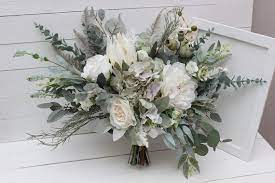 Sage Green Ivory Protea Orchids Flowers