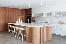 a two tone kitchen blends mid century