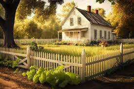 Picket Fence And Vegetable Garden