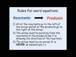 Ks3 Chemistry Writing Word Equations
