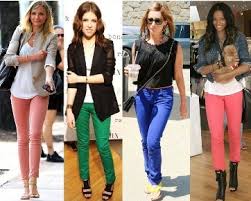 Image result for tampil cantik dengan jeans warna warni