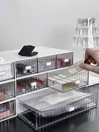multi layer white pp makeup storage box
