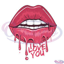 drip lips i love you kiss svg digital
