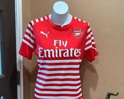 Image of Arsenal's red and white striped jersey