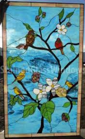 Bird Gathering Leaded Stained Glass
