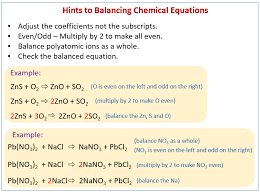 balance chemical equations solutions