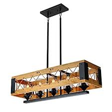 Can you replace ceiling lights at antique farmhouse? Buy Xipuda Dining Room Light Fixture Farmhouse Lighting Kitchen Island Lights Rustic 5 Light Chandeliers With Clear Glass Shade Wood Pendant Lighting For Country House Online In Turkey B07vryg6wv