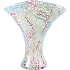 Art Glass Fan Shaped Flower Vase