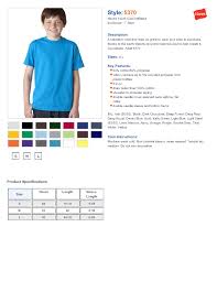 Hanes 5370 Youth Comfortblend 50 50 Cotton Poly T Shirt