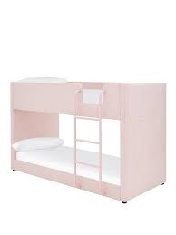 Everyone of our bunk beds has a strong centre rail support system under each base to further strength and support the slats. Lubana Fabric Bunk Bed Frame With Mattress Options Buy And Save Pink Very Co Uk