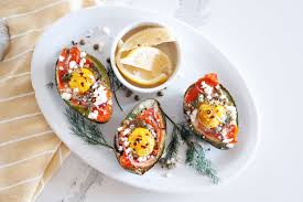 baked eggs in avocado with salmon recipe