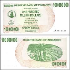 zimbabwe 100 million dollars bearer