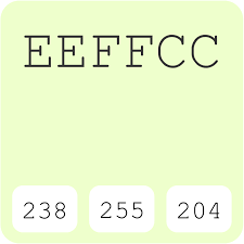 Eeffcc Efc Hex Color Code Schemes Paints
