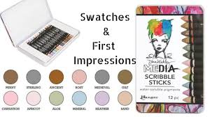 Dina Wakley Scribble Sticks 3 Swatches And First Impressions