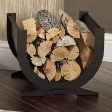 contemporary curved log holder indoor