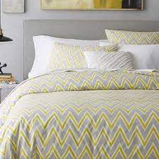 Pop Yellow And Grey Zigzag Duvet Cover