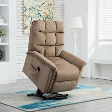 Tall Mocha Microfiber Lift Recliner