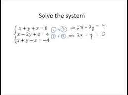 Solve 3x3 System With Elimination You