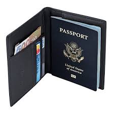 Black Adel International Leather Passport RFID Covers, Pure Leather: Yes